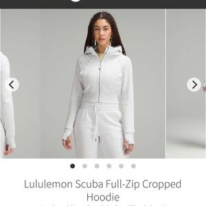 Lululemon Gray Full-Zip Cropped Hoodie